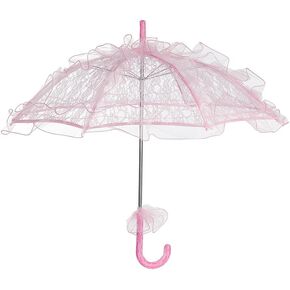 Lace Parasol Umbrella for Adult Women, 24 Inch Vintage Ruffle Lace Parasol, Elegant Laces Sunshade for Wedding Styling, Photography, Tea Party & Formal Events in Saudi Arabia