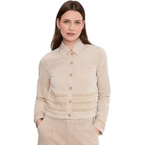 Liverpool Los Angeles Trucker Jacket With Fray And Lace in Kuwait
