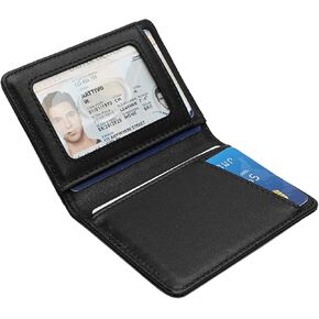 RFID Blocking Slim Wallet for Men | Thin Bifold Credit Card Holder Wallet | Mens Wallet Slim Business Card Case | Minimalist Front Pocket wallet with Gift Box (Jet Black) in Saudi Arabia