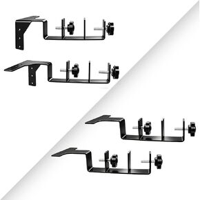 Double Curtain Rod Brackets with Magnetic Buckles, No Drill No Damage Heavy Duty Holders for Double Layer Curtains & Home Window Decor (3PCS) in Kuwait