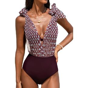 CUPSHE Women's Bikini Set High Waisted Tummy Control Swimsuit Modest Full Coverage Bathing Suit Crisscross Self Tie in Kuwait