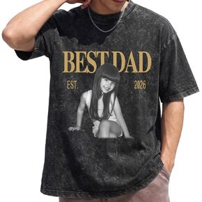 Custom Fathers Day T Shirts with Photo & Text Personalized Dad Shirt Customized Gifts for Papa Best Dad Ever Shirts in Saudi Arabia