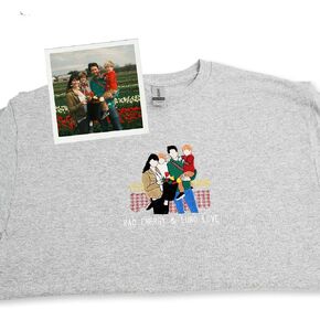 Custom Family Photo Embroidery Shirt – Personalized Portrait T-Shirt Unique Gift for Parents Kids or Holidays in Saudi Arabia