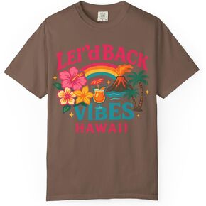 Lei'd Back Vibes: Vibrant Hawaiian Tropical Design Comfort Colors Girls Trip Espresso in Kuwait