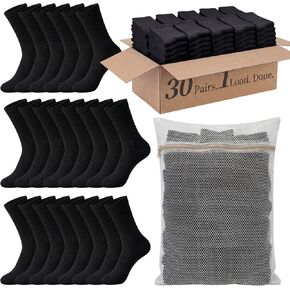 Disposable High Quality Crew Socks 30 Pairs for Men, Cotton Soft Bulk Pack for Lazy People with Laundry Wash Bag in Saudi Arabia