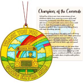 Bus Driver Gifts - Bus Driver Appreciation Gifts with Card - Thank You Gift for Back to School/College - First Day of School - End of Year or Retirement - Car, Window, Tree Hanging for Ornament in Saudi Arabia