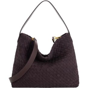 Woven Suede Hobo Bag for Women Slouchy Tote Bag Shoulder Bag Soft Woven Handbag for Work Travel in Saudi Arabia