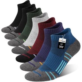Heatuff 7 Pairs Men's Athletic Ankle Socks Cushioned Low Cut Moisture Wicking Cotton Sports Running Socks in Saudi Arabia