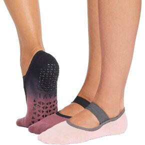 TAVI Grip Lola 2 Pack Socks Wine Ombre & Fleur Small in Saudi Arabia