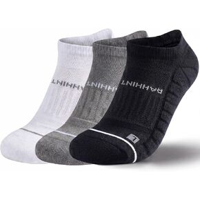 Rahhint No Show Compression Running Socks Coolmax Anti Blister Full Sole Cushion Ankle Slip Resistant Heel Tab Workout Golf in Kuwait
