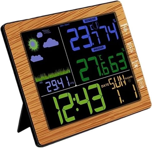 Wireless Clock Control Creative Weather Forecast Clocks Outside Sensor Backlight for Indoor Outdoor in Kuwait