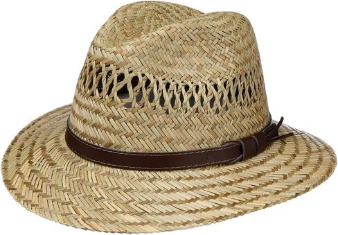 Lipodo Traveller Straw Hat Summer Made in Italy Sun Hat with Brown Leather Band Women Men in Kuwait