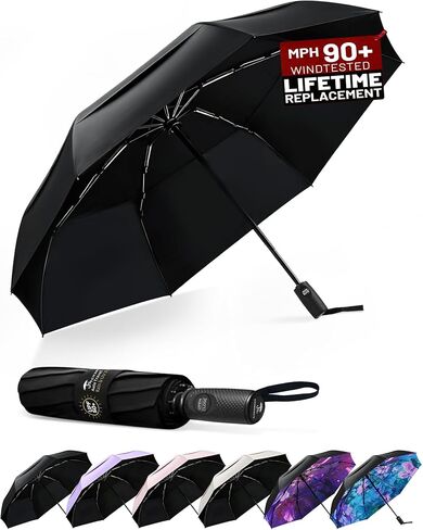 SY COMPACT Strongest Travel Umbrella – Windproof Compact Umbrella for Rain, Small, Lightweight & Portable Folding with UV Protection, Auto Open/Close, Wind-Tested, Heavy Duty for Backpack & Car, Men & Women – Factory Direct in Saudi Arabia