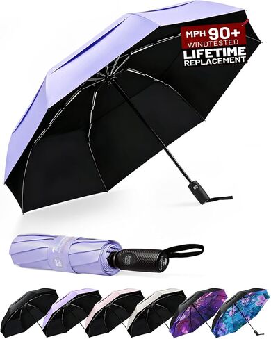 SY COMPACT Strongest Travel Umbrella – Windproof Compact Umbrella for Rain, Small, Lightweight & Portable Folding with UV Protection, Auto Open/Close, Wind-Tested, Heavy Duty for Backpack & Car, Men & Women – Factory Direct in Saudi Arabia