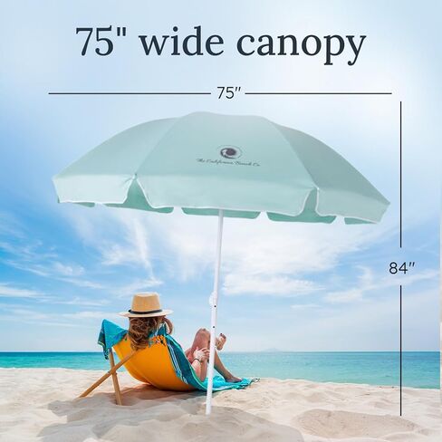 Pop ’N Go® Beach Umbrella – 75" Wide UPF 50+ Sun Protection Portable Beach Umbrella, Easy Setup, Water-Resistant Aluminum Frame & Travel Carrying Bag – Perfect for Beach Days and Outdoor Adventures in Saudi Arabia
