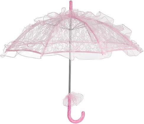 Lace Parasol Umbrella for Adult Women, 24 Inch Vintage Ruffle Lace Parasol, Elegant Laces Sunshade for Wedding Styling, Photography, Tea Party & Formal Events in Saudi Arabia