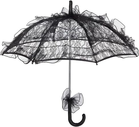Lace Parasol Umbrella for Adult Women, 24 Inch Vintage Ruffle Lace Parasol, Elegant Laces Sunshade for Wedding Styling, Photography, Tea Party & Formal Events in Saudi Arabia