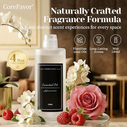 4.06 fl oz (120mlx3) Diffuser Oil for Home Fragrance Diffusers, Plant-Based & Alcohol-Free, Essential Oil for Bedroom, Bathroom, Office, Car (Chic+Retreat+Luxury) in Kuwait