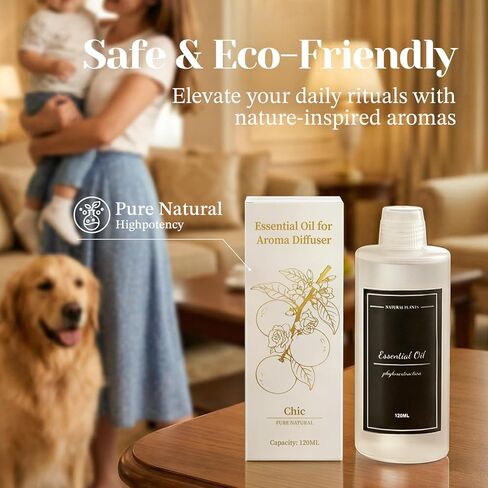 4.06 fl oz (120mlx3) Diffuser Oil for Home Fragrance Diffusers, Plant-Based & Alcohol-Free, Essential Oil for Bedroom, Bathroom, Office, Car (Chic+Retreat+Luxury) in Kuwait