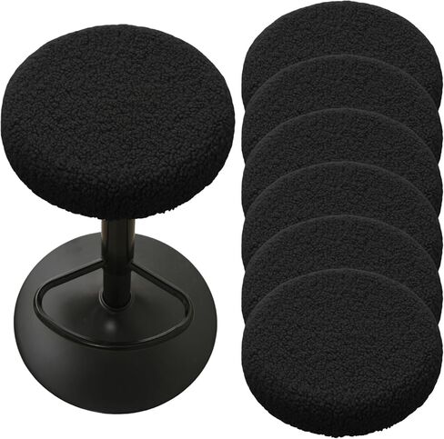 HAOYONG Bar Stool Covers Round, Stool Slipcovers with Elastic Bands Nonslip and Washable Stretchy Circle Chair Covers for 11.8"-14.1" Set of 4 (Dark Grey) in Saudi Arabia