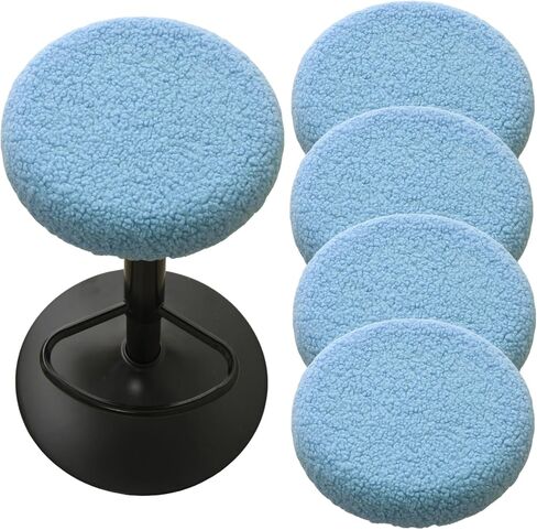 HAOYONG Bar Stool Covers Round, Stool Slipcovers with Elastic Bands Nonslip and Washable Stretchy Circle Chair Covers for 11.8"-14.1" Set of 4 (Dark Grey) in Saudi Arabia