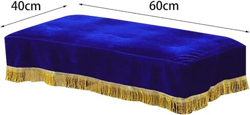 Piano Bench Cover Blue Slipcover 23.62x15.75in Protective Dust Cover with Fringe for Piano Stool Chair Office Bar Home Decor in Saudi Arabia