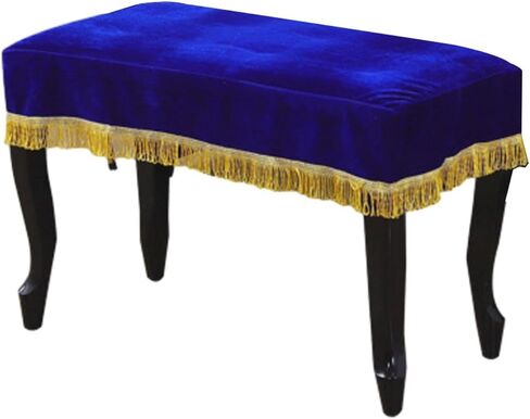 Piano Bench Cover Blue Slipcover 23.62x15.75in Protective Dust Cover with Fringe for Piano Stool Chair Office Bar Home Decor in Saudi Arabia