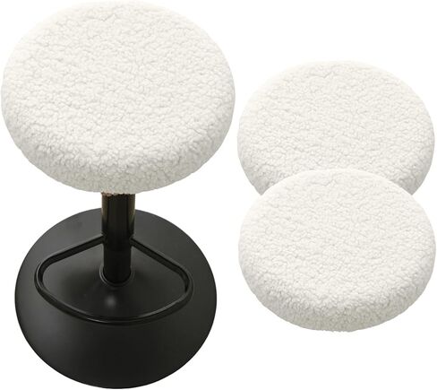 HAOYONG Bar Stool Covers Round, Stool Slipcovers with Elastic Bands Nonslip and Washable Stretchy Circle Chair Covers for 11.8"-14.1" Set of 4 (Dark Grey) in Saudi Arabia