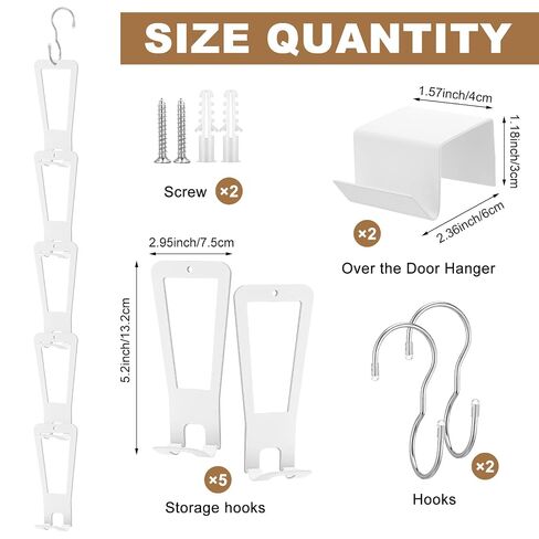 3-in-1 Installation Purse Hanger Organizer Over The Door Metal Hooks for Hanging Over The Door Bag Hanger Holder Rack Purse Organizer Bags Storage with 5 Hooks for Closet in Kuwait