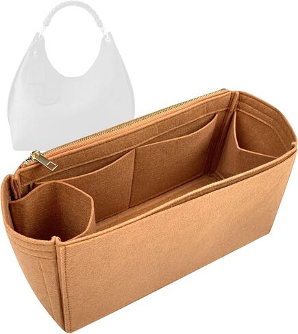 Organizer for Carmel Hobo Bag, Felt Bag Insert with Zipper Pocket Water Bottle Holder (HotPink) in Saudi Arabia
