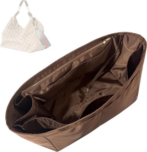 Divitize Luxe Waterproof Nylon Organizer compatible with Gucci Brera Shoulder Bag Insert — Handmade Perfect Fit, +24 Colors, Premium Quality, Extra Storage & Support (Beige, for Medium Brera) in Saudi Arabia