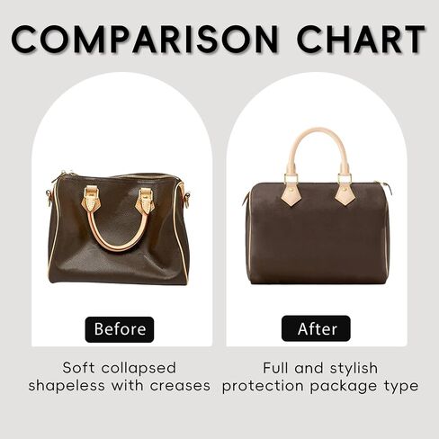ملحق منظم للمحفظة مكون من 10 أقسام لجهاز LV Speedy 25، منظم حقيبة حمل مصنوع من النايلون خفيف الوزن مع جيب بسحاب (بني) in Kuwait