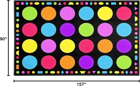 Booooom Jackson Classroom Rug - 7'6''x13'12'' Macaron Calming Circle Preschool Classroom Carpet, Non-Slip & No-Trip Edges, Vibrant Colors for Kids Playroom Floor Mat in Kuwait