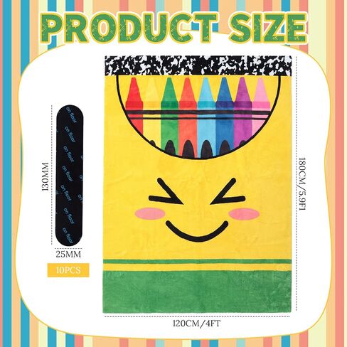 Breling 4 x 6 ft Crayon Carpet Rug Classroom Decor Educational Area Rug Soft Faux Wool Floor Mat Non Slip Cushion Welcome for Back to School Teacher Party Gift Learning Play Read Corner in Kuwait