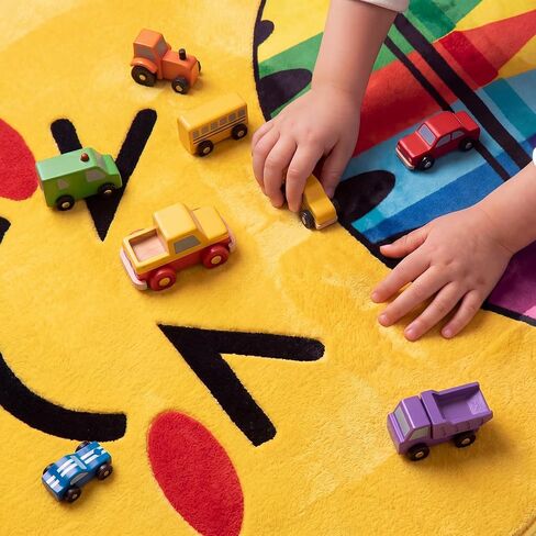 Breling 4 x 6 ft Crayon Carpet Rug Classroom Decor Educational Area Rug Soft Faux Wool Floor Mat Non Slip Cushion Welcome for Back to School Teacher Party Gift Learning Play Read Corner in Kuwait