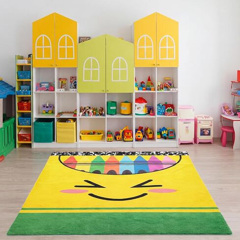 Breling 4 x 6 ft Crayon Carpet Rug Classroom Decor Educational Area Rug Soft Faux Wool Floor Mat Non Slip Cushion Welcome for Back to School Teacher Party Gift Learning Play Read Corner in Kuwait