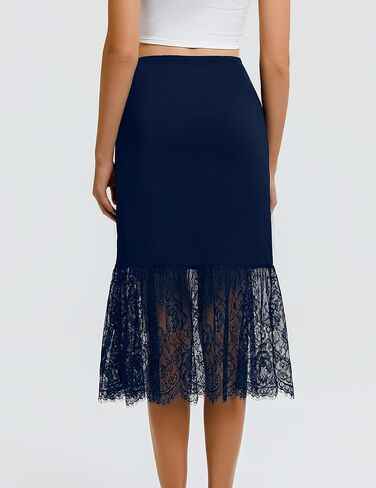 Avidlove Half Slip Lace Under Skirt Slip Dress for Women Slip for Under Dress Navy XXL in Kuwait