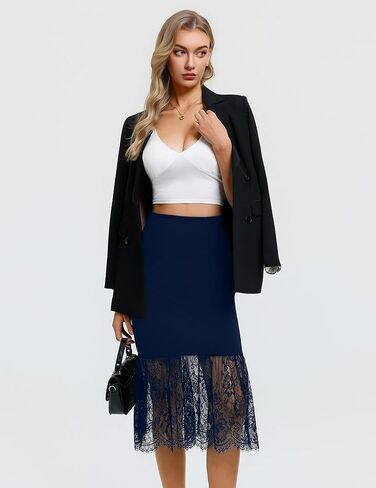 Avidlove Half Slip Lace Under Skirt Slip Dress for Women Slip for Under Dress Navy XXL in Kuwait