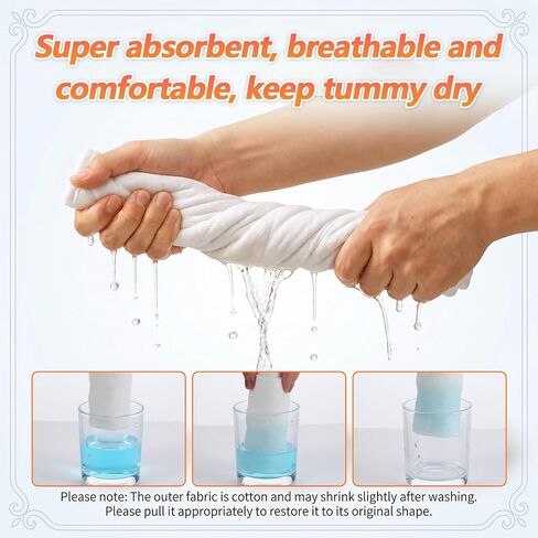 Ymapinc 4 Pcs Tummy Liners for Sweat Rash, Cotton Under Belly Sweat Pads for Skin Folds, Washable Belly Band, Skinfold Dry Sheets in Kuwait