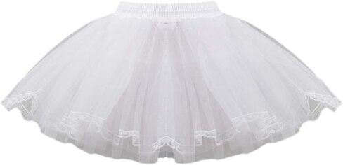 Hard Net Lace Bride Wedding Dress Petticoat Kids Women Short White Mesh Petticoa White in Saudi Arabia