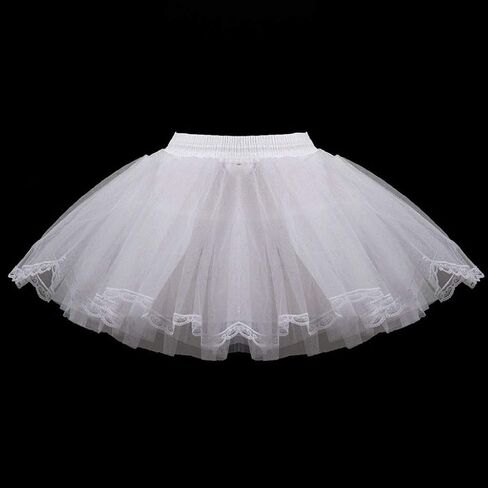 Hard Net Lace Bride Wedding Dress Petticoat Kids Women Short White Mesh Petticoa White in Saudi Arabia