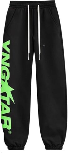 YNGSTAR Slime Green Sweatpants للرجال والنساء، سروال French Terry Streetwear in Kuwait