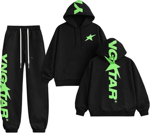 YNGSTAR Slime Green Sweatpants للرجال والنساء، سروال French Terry Streetwear in Kuwait