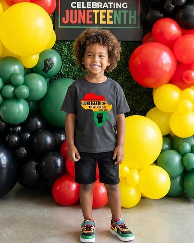 Habudda Toddler Juneteenth Shirt for Boys Girls Kids 1865 June 19th Freedom Day Tee Short Sleeve Cotton 2T-8Y in Kuwait