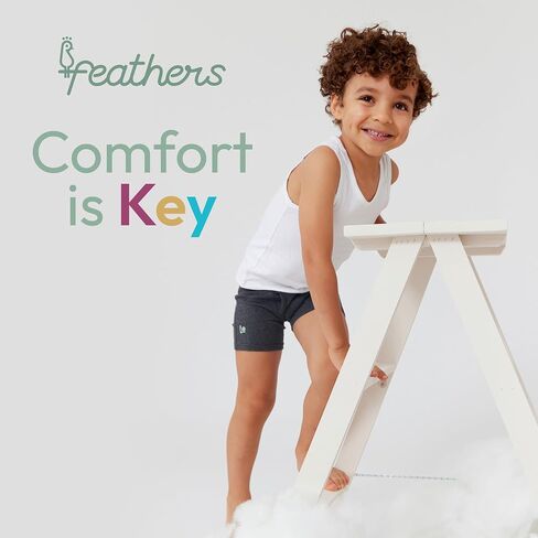 Feathers Boys Tagless Cotton Undershirts 5-Pack — Soft Breathable White Tank Top Base Layer, Sizes 2–18 in Saudi Arabia