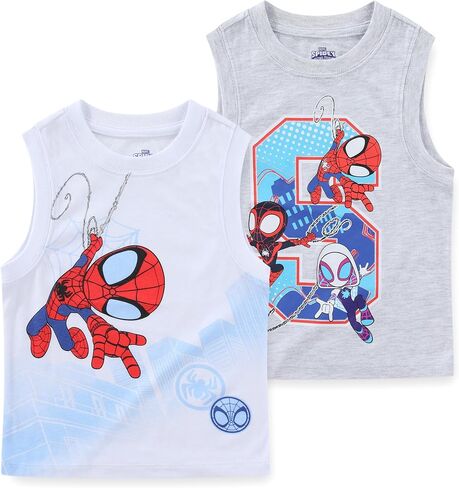 Marvel Spider-Man Miles Morales Ghost Spider Boys قطعتان من القمصان للأطفال الصغار والكبار in Kuwait