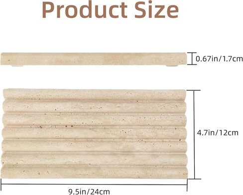 Natural Travertine Marble Tray for Bathroom Countertop Organizer,Vanity Decorative Stone Tray for Candles, Perfume, Jewelry Dish Ring Tray (Beige) in Saudi Arabia
