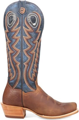 Dan Post Boots Mens Bucky Embroidered Pull On Square Toe Casual Boots Knee High - Blue, Brown in Kuwait