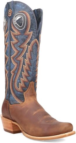 Dan Post Boots Mens Bucky Embroidered Pull On Square Toe Casual Boots Knee High - Blue, Brown in Kuwait