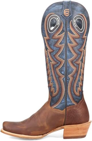 Dan Post Boots Mens Bucky Embroidered Pull On Square Toe Casual Boots Knee High - Blue, Brown in Kuwait